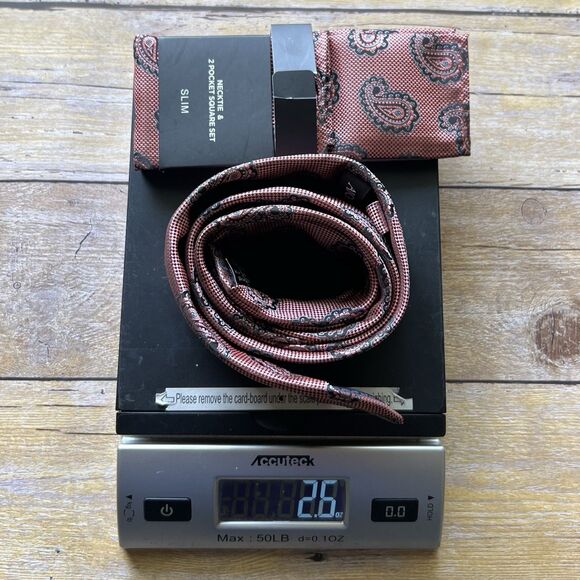 Adolfo One Size Mens Tie Orange 56”x 2” - Picture 12 of 12